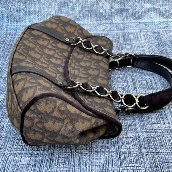 Christian Dior Paris Women Shoulder Bag Hand Bag CD Brown Monogram Made in Italy - Picture 11 of 12